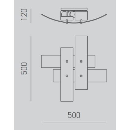 Gea Luce LARA P P arg - Lubinis šviestuvas LARA 2xE27/52W/230V 50 cm sidabras