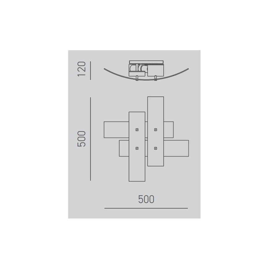 Gea Luce LARA P P arg - Lubinis šviestuvas LARA 2xE27/52W/230V 50 cm sidabras