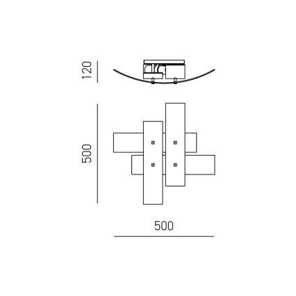 Gea Luce LARA P P arg - Lubinis šviestuvas LARA 2xE27/52W/230V 50 cm sidabras