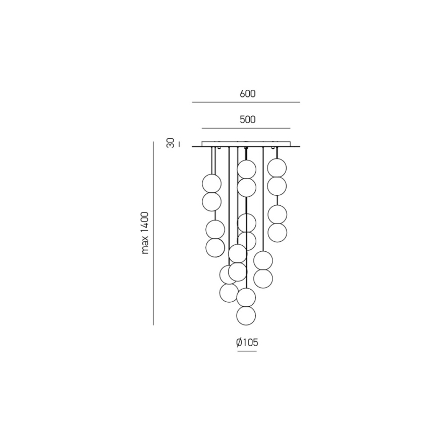 Gea Luce SFERA S10 G - Pakabinamas sietynas SFERA 10xG9/28W/230V