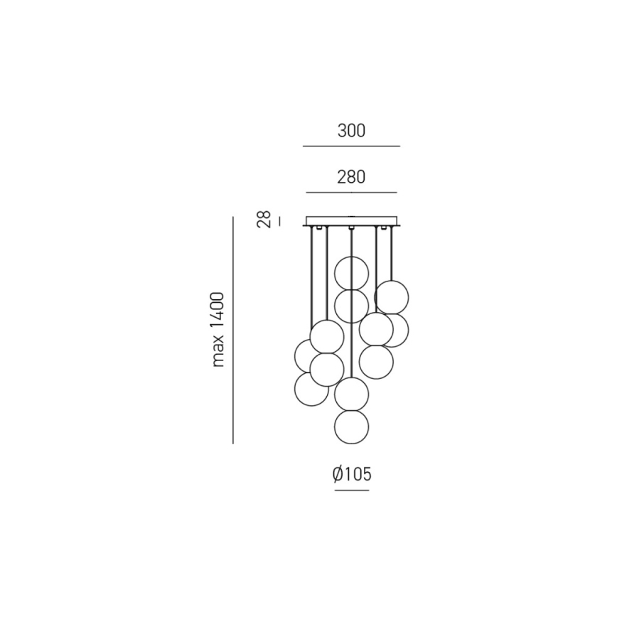 Gea Luce SFERA S6 G - Pakabinamas sietynas SFERA 6xG9/28W/230V