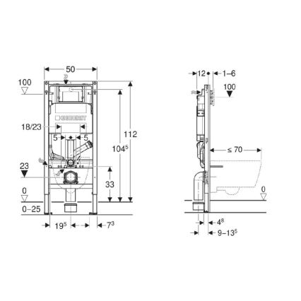 Geberit 111.364.00.6 - Potinkinis modulis pakabinamam klozetui Duofix 112 cm