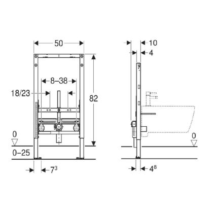 Geberit 111.515.00.2 - Įmontuojamas modulis bidėi Duofix 82 cm