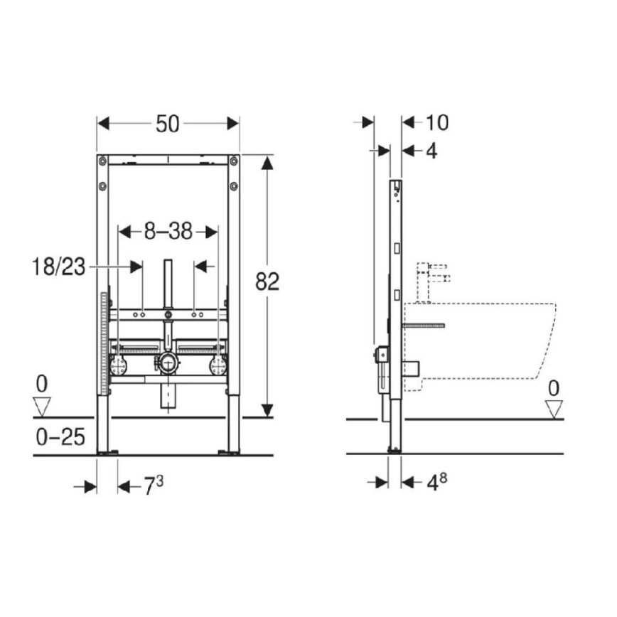 Geberit 111.515.00.2 - Įmontuojamas modulis bidėi Duofix 82 cm