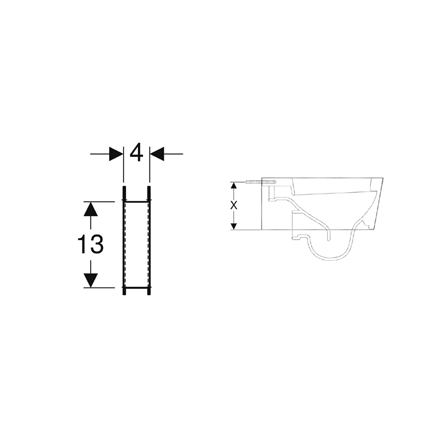 Geberit 111.847.00.1 - Duofix atramų rinkinys WC dubenims su maža atramos plokšte, 2 vnt.