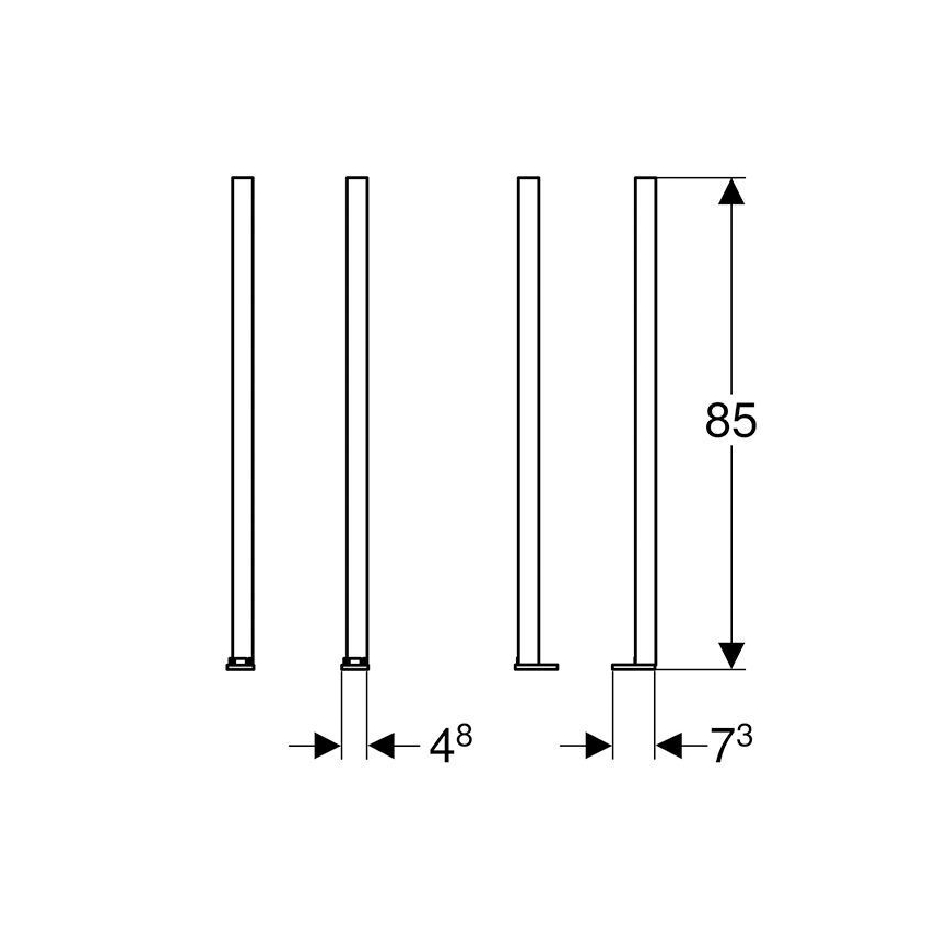 Geberit 111.848.00.1 - Duofix kojų prailginimo rinkinys, 2 vnt.