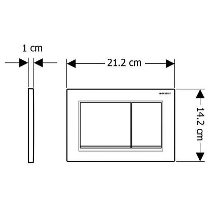 Geberit 115.080.01.1 - Omega30 nuleidimo mygtukas 21,2x14,2 cm baltas