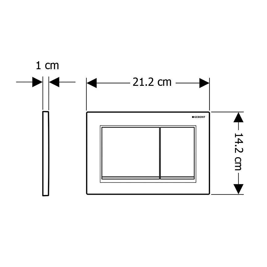 Geberit 115.080.01.1 - Omega30 nuleidimo mygtukas 21,2x14,2 cm baltas