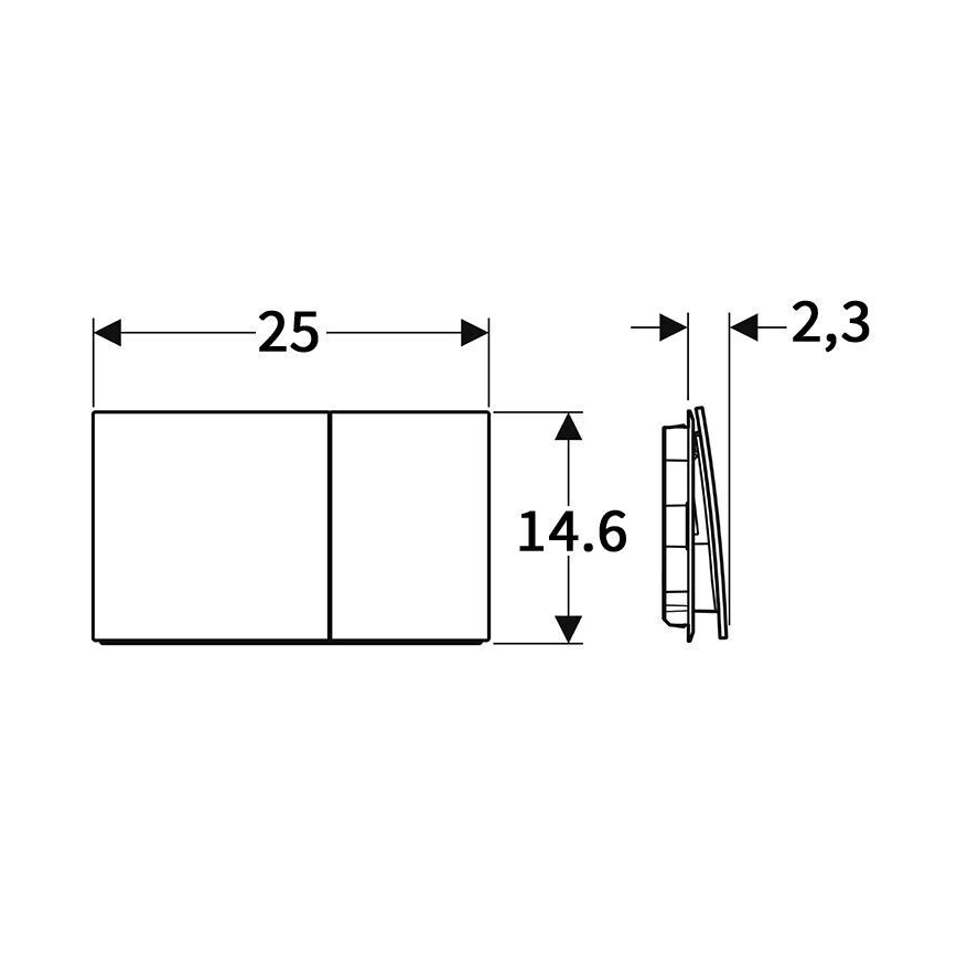 Geberit 115.622.JT.1 - Nuleidimo mygtukas Sigma70 25x14,6 cm matinė balta