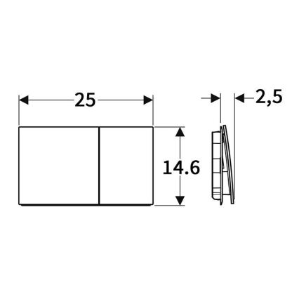 Geberit 115.622.SJ.1 - Nuleidimo mygtukas Sigma70 25x14,6 cm juodas