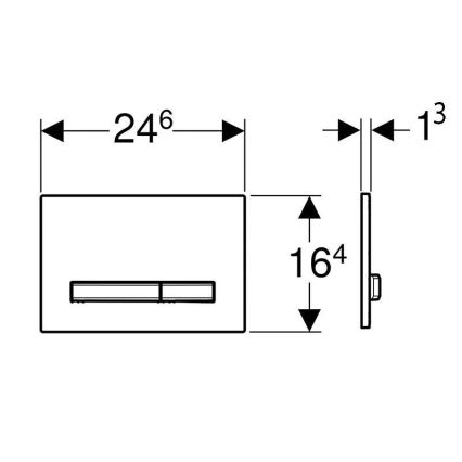 Geberit 115.788.11.2 - Sigma50 nuleidimo mygtukas 24,6x16,4 cm balta/matinis chromas