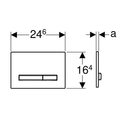 Geberit 115.788.21.2 - Valdymo plokštelė Sigma50 24,6x16,4 cm blizgus chromas/matinis chromas