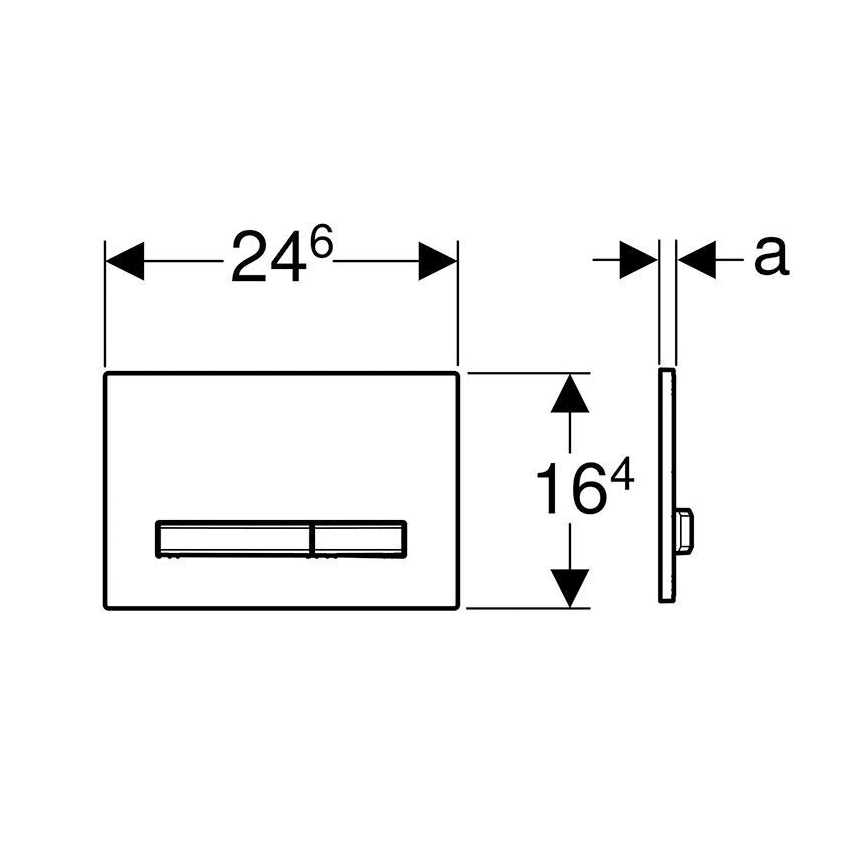 Geberit 115.788.21.2 - Valdymo plokštelė Sigma50 24,6x16,4 cm blizgus chromas/matinis chromas