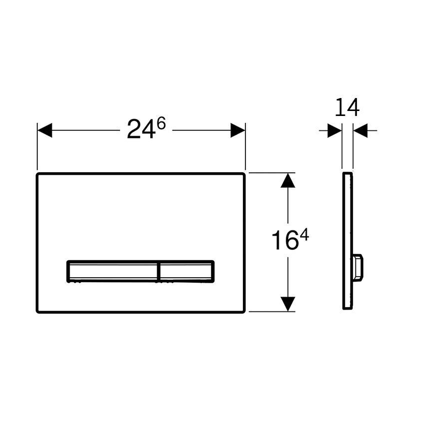 Geberit 115.788.JV.2 - Nuleidimo mygtukas Sigma50 24,6x16,4 cm betono dekoras/matinis chromas