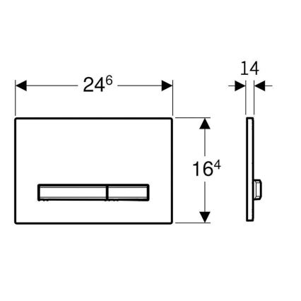 Geberit 115.788.SD.2 - Nuleidimo mygtukas Sigma50 24,6x16,4 cm antracitas/matinis chromas