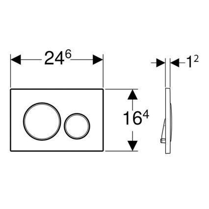 Geberit 115.882.01.1 - Nuleidimo mygtukas Sigma20 24,6x16,4 cm baltas