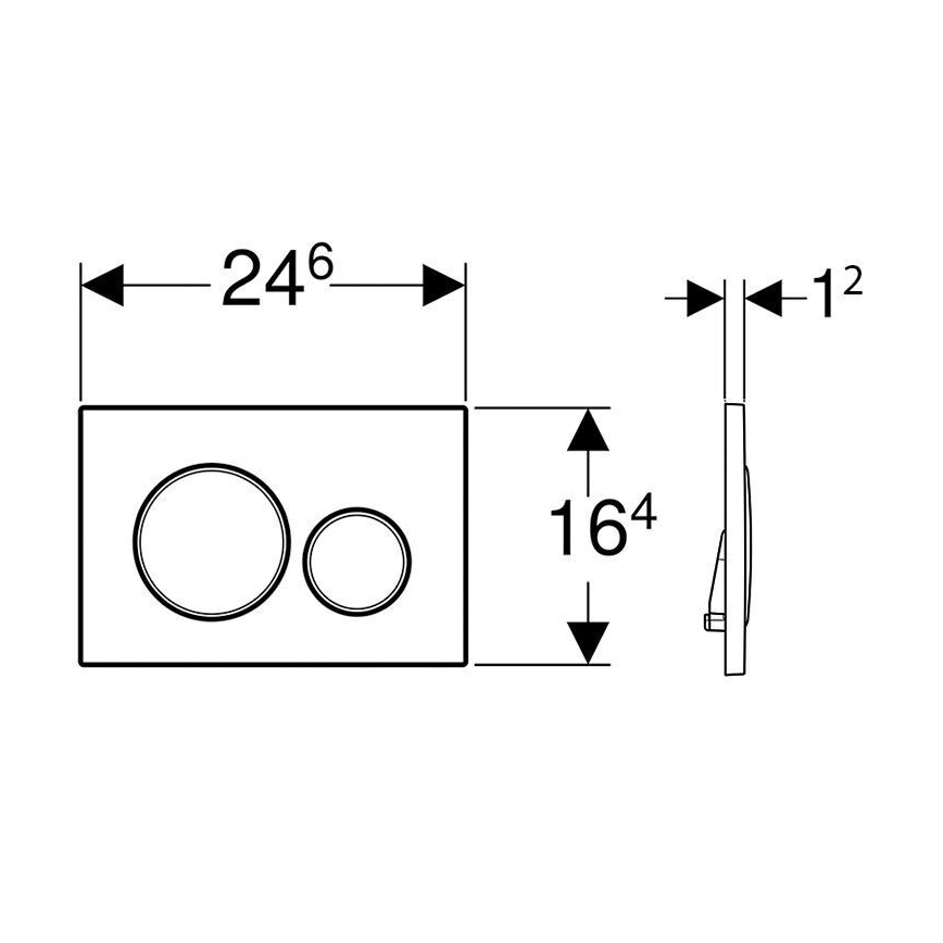 Geberit 115.882.KM.1 - Nuleidimo mygtukas Sigma20 24,6x16,4 cm juodas