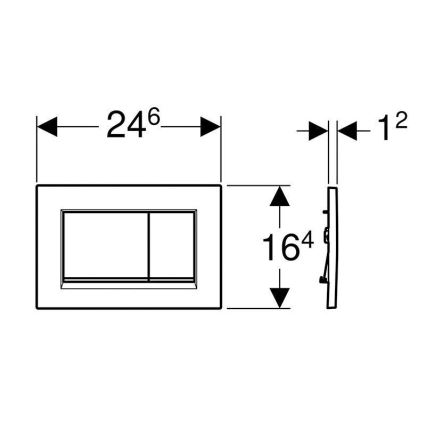 Geberit 115.883.16.1 - Sigma30 nuleidimo mygtukas 24,6x16,4 cm matinė juoda