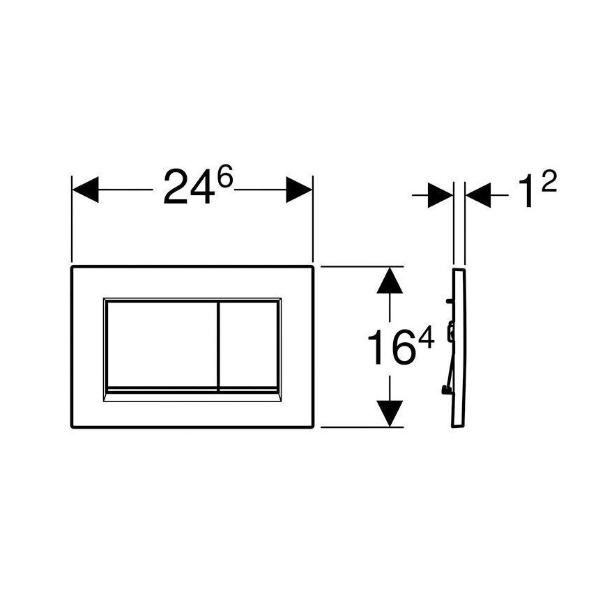 Geberit 115.883.16.1 - Sigma30 nuleidimo mygtukas 24,6x16,4 cm matinė juoda