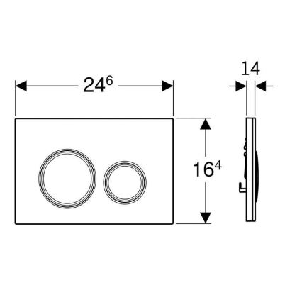 Geberit 115.884.JL.1 - Nuleidimo mygtukas Sigma50 24,6x16,4 cm smėlio pilka / blizgus chromas
