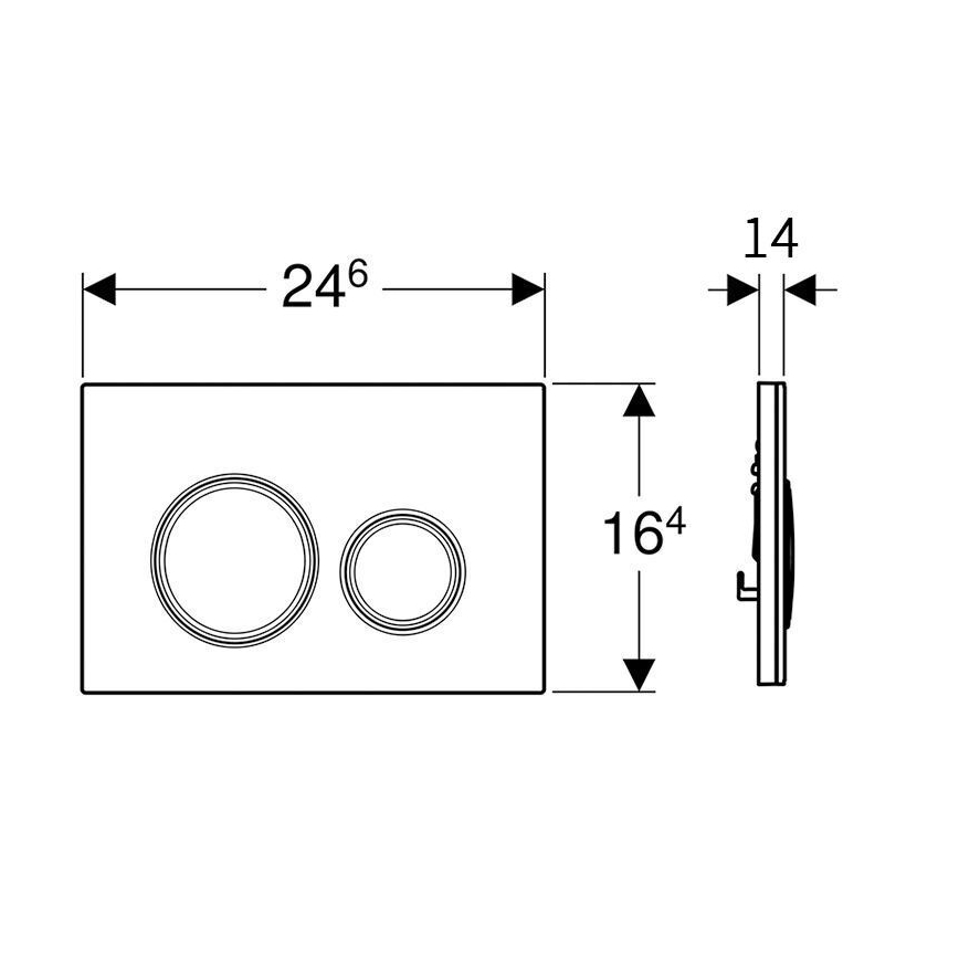 Geberit 115.884.SI.1 - nuleidimo mygtukas Sigma50 24,6x16,4 cm balta/blizgus chromas