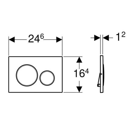 Geberit 115.889.SN.1 - Nuleidimo mygtukas Sigma20 24,6x16,4 cm iš nerūdijančio plieno