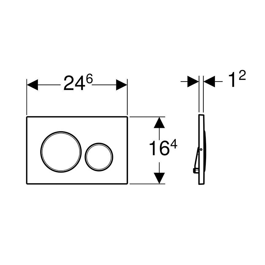 Geberit 115.889.SN.1 - Nuleidimo mygtukas Sigma20 24,6x16,4 cm iš nerūdijančio plieno