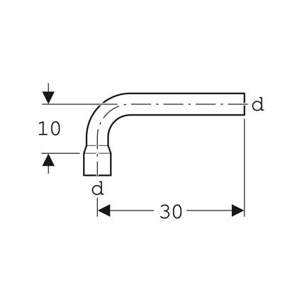 Geberit 118.011.11.1 - 90° prailginamoji nuleidimo alkūnė alpių balta