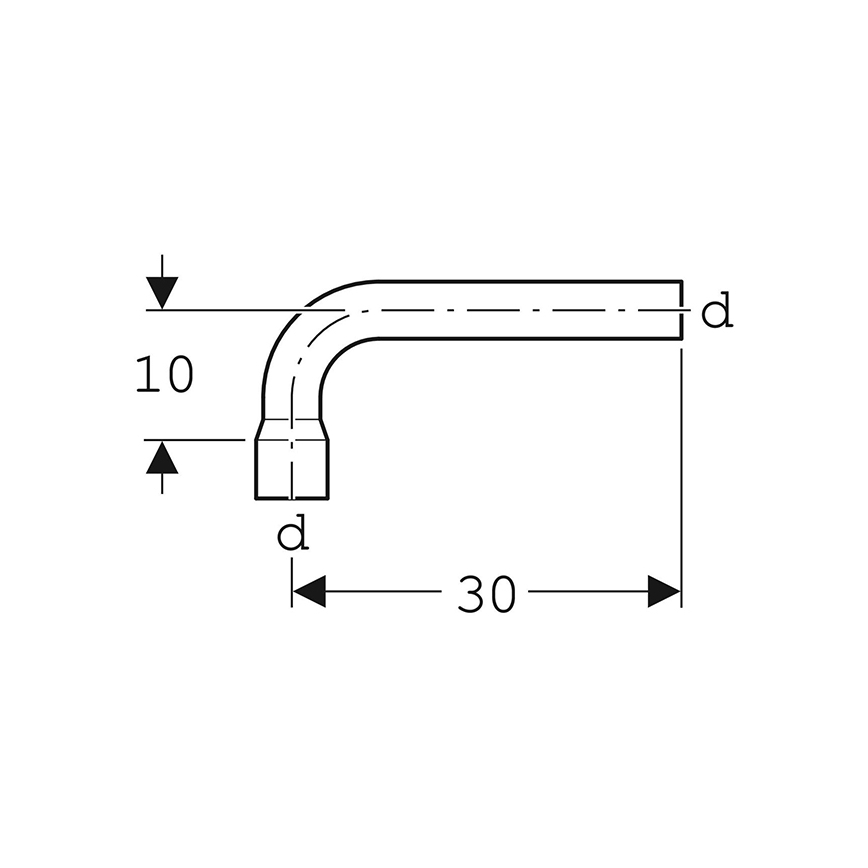 Geberit 118.011.11.1 - 90° prailginamoji nuleidimo alkūnė alpių balta