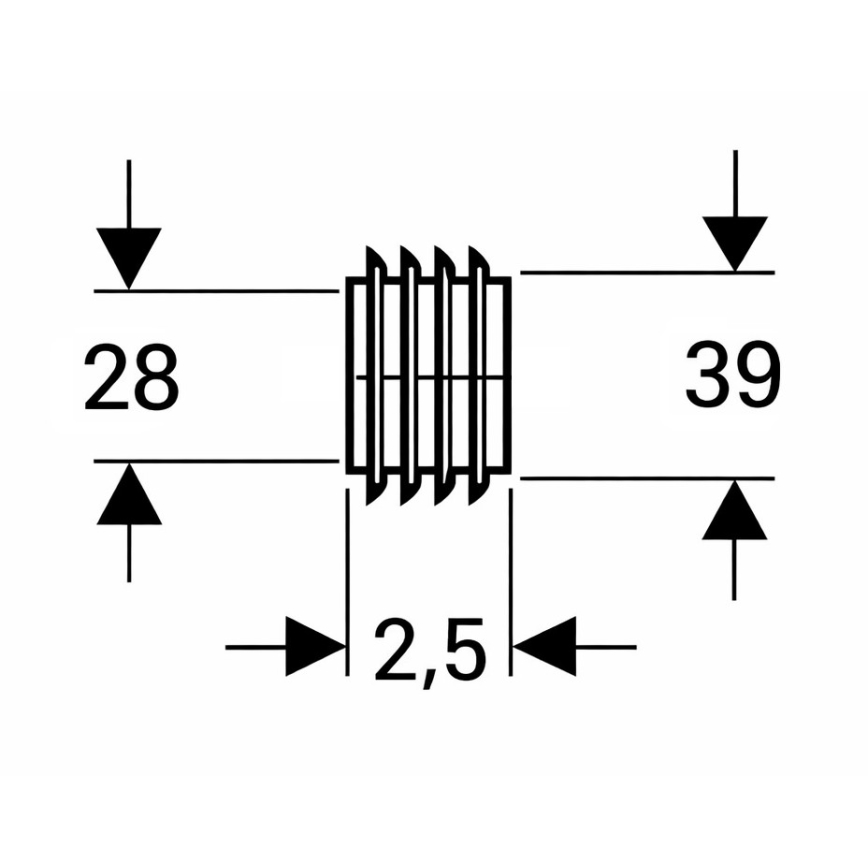 Geberit 119.669.00.1 - Manžetė prijungimui prie nuleidimo vamzdžio, skersmuo 28 mm, juoda