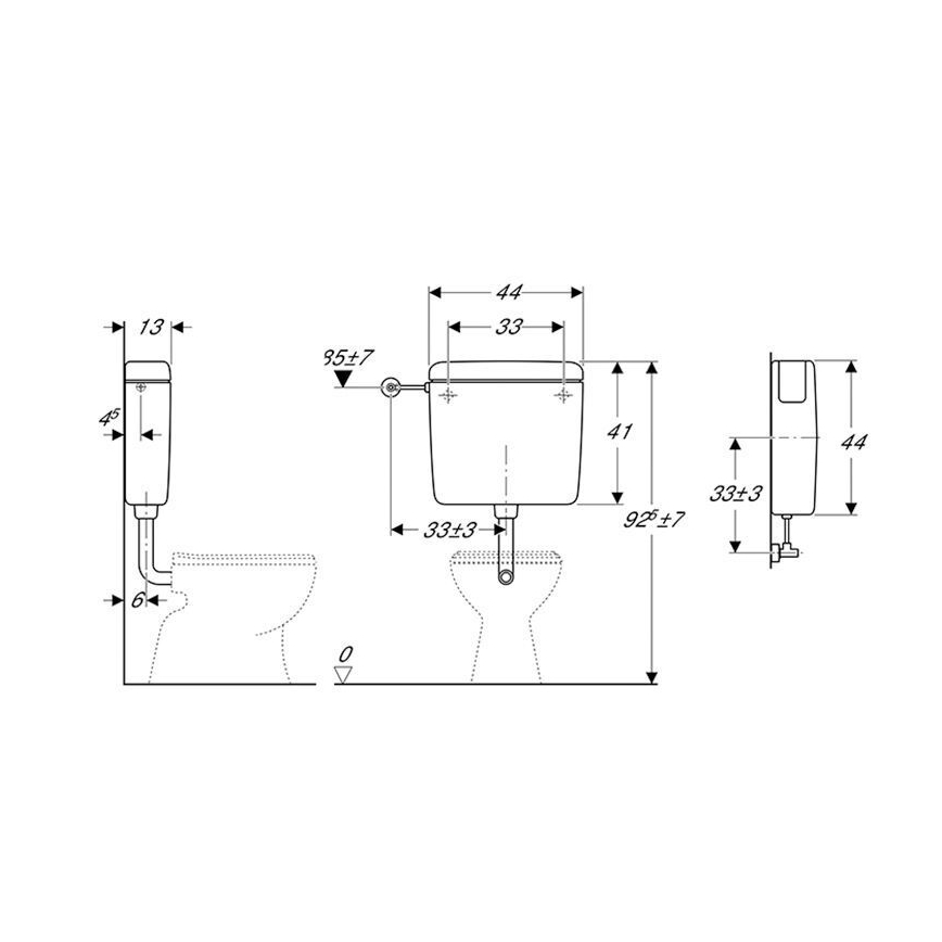 Geberit 127.000.11.1 - AP127 įmontuojamas nuleidimo bakelis 6/9 l alpių baltas