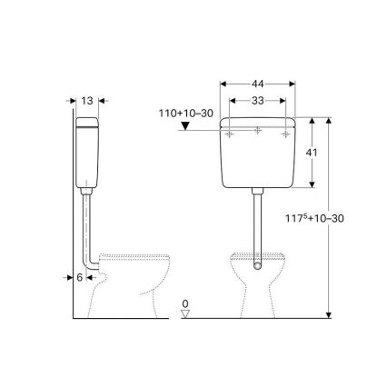 Geberit 136.230.11.1 - AP112 nuleidimo cisterna 6/9 l alpinė balta