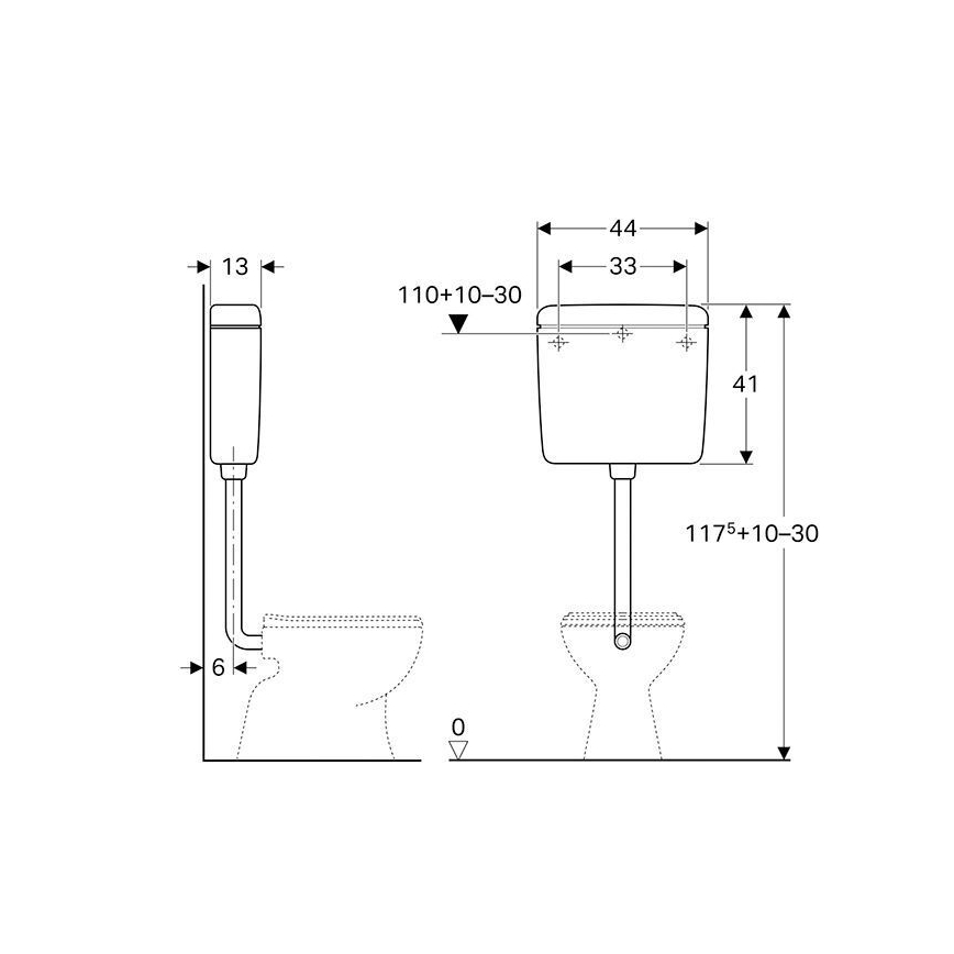 Geberit 136.230.11.1 - AP112 nuleidimo cisterna 6/9 l alpinė balta