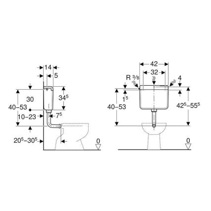 Geberit 136.230.11.1 - nuleidimo bakelis AP112 6/9 l alpių baltos spalvos