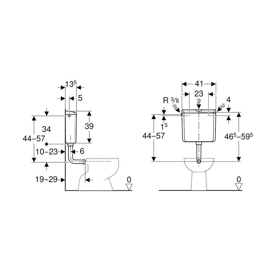 Geberit 136.610.11.1 - Nuleidimo bakelis AP110 6/9 l alpių baltas