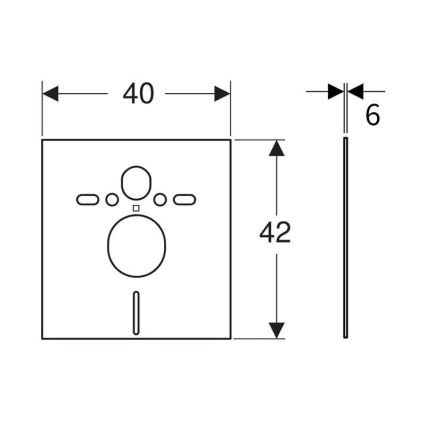 Geberit 156.050.00.1 - Izoliacinė tarpinė pakabinamiems WC ir bidė 40x42 cm balta