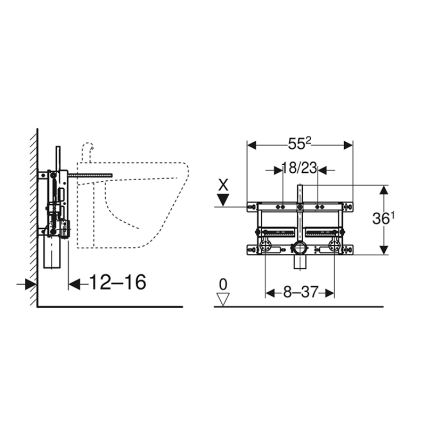 Geberit 457.530.00.1 - universalus potinkinis modulis bidetui Kombifix