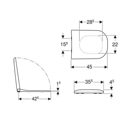 Geberit 500.236.01.1 - Tualeto sėdynė SoftClose Smyle duroplastas/balta