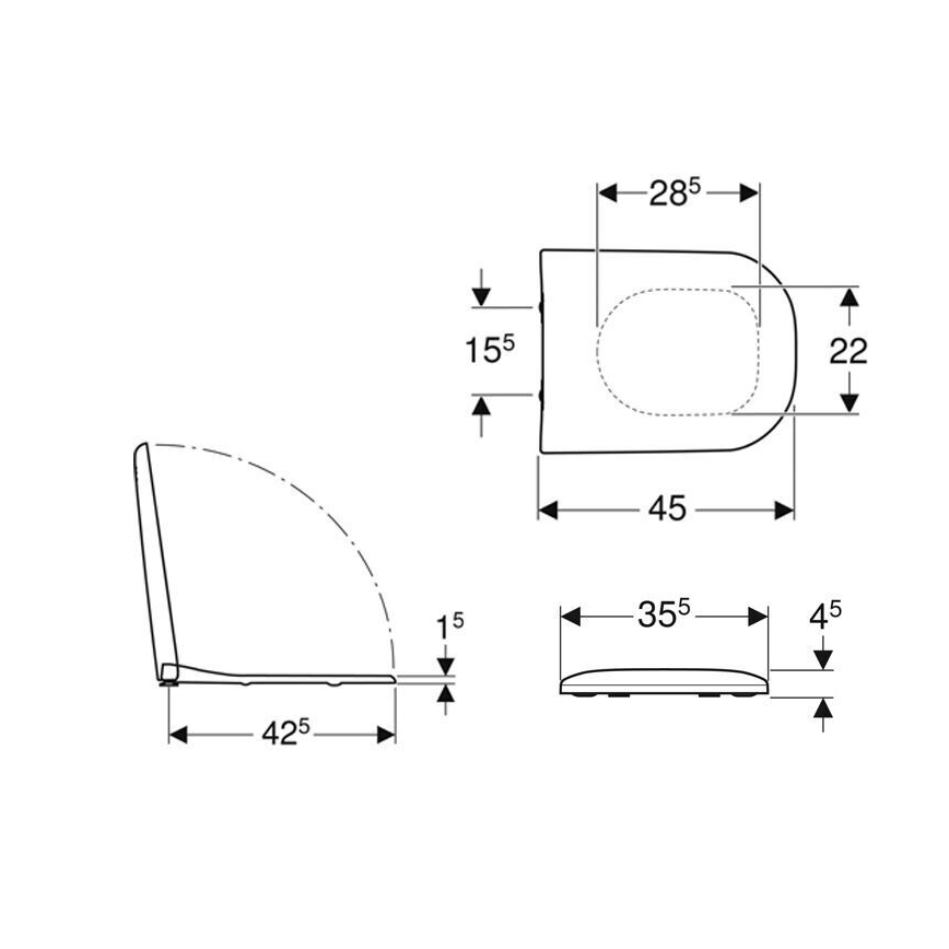 Geberit 500.236.01.1 - Tualeto sėdynė SoftClose Smyle duroplastas/balta