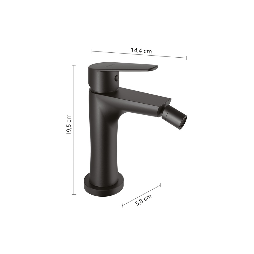 Gedy - bidė maišytuvas COMO 19,5 cm matinė juoda