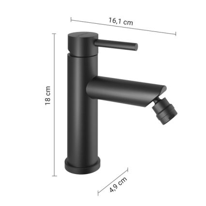 Gedy - Bideto maišytuvas COMO 18 cm matinė juoda