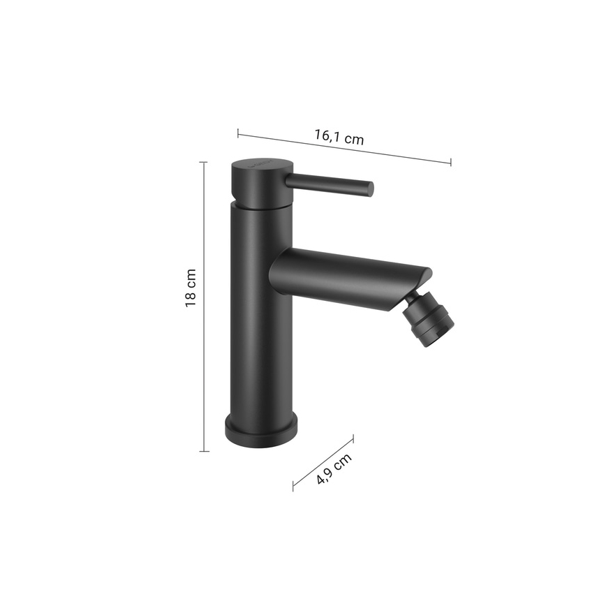 Gedy - Bideto maišytuvas COMO 18 cm matinė juoda