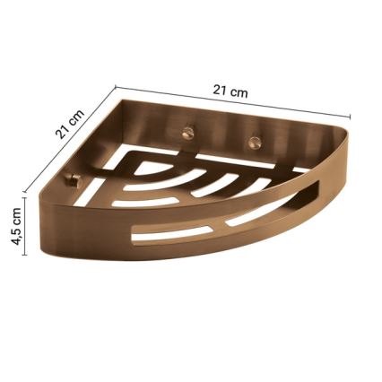 Gedy - Kampinė dušo lentyna PIRENEI bronzinė