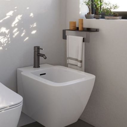 Gedy - Lentyna su rankšluosčių kabykla CLEO 30 cm metalinė pilka