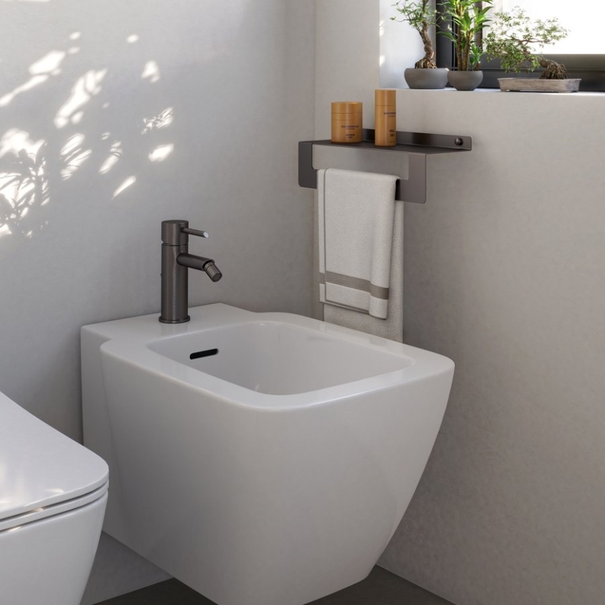 Gedy - Lentyna su rankšluosčių kabykla CLEO 30 cm metalinė pilka