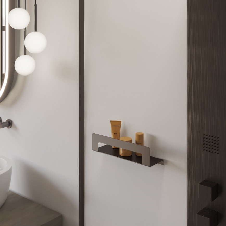 Gedy - Lentyna su rankšluosčių kabykla CLEO 30 cm metalinė pilka