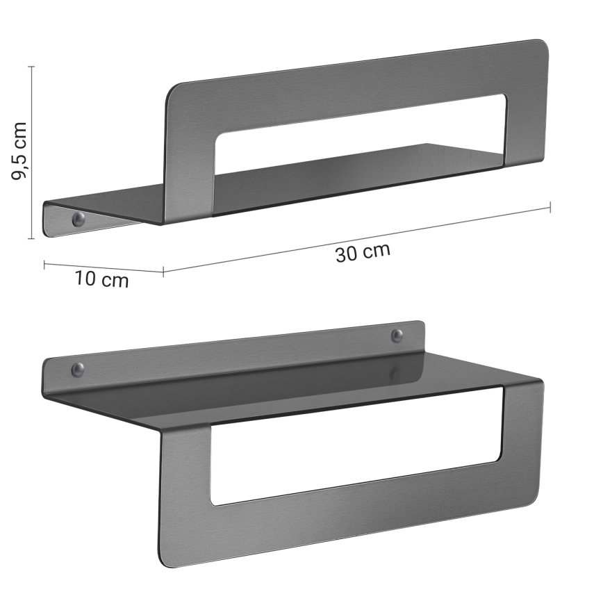 Gedy - Lentyna su rankšluosčių kabykla CLEO 30 cm metalinė pilka