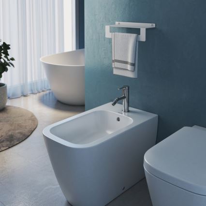 Gedy - Lentyna su rankšluosčių kabykle CLEO 50 cm matinė balta