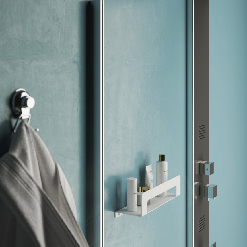 Gedy - Lentyna su rankšluosčių kabykle CLEO 50 cm matinė balta