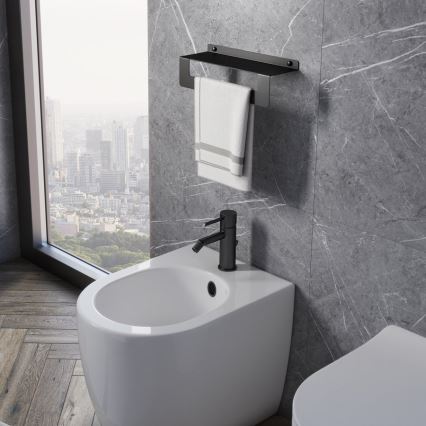 Gedy - lentyna su rankšluosčių laikikliu CLEO 30 cm matinė juoda